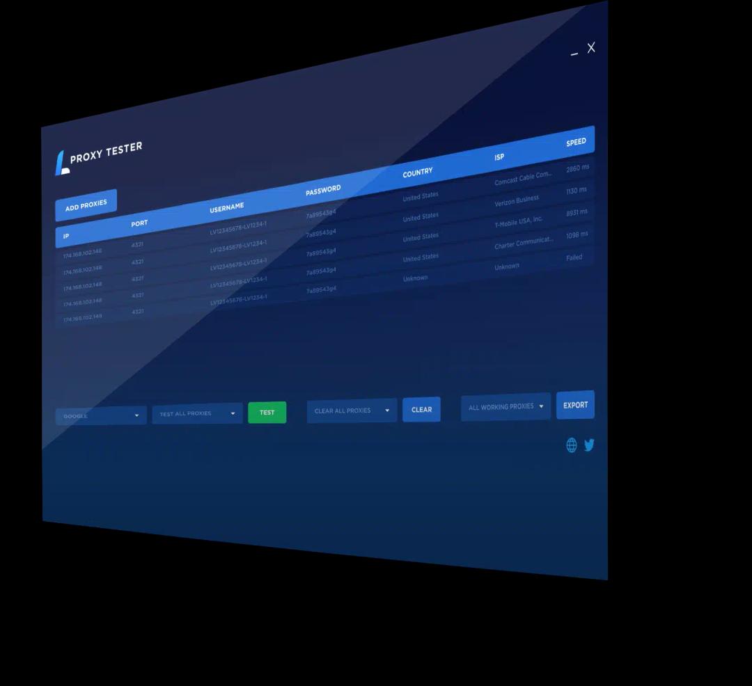 Proxy tester interface